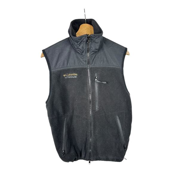 Columbia Mens size Small Titanium Interchange Tech Full Zip Up Fleece Vest Black - Picture 1 of 7